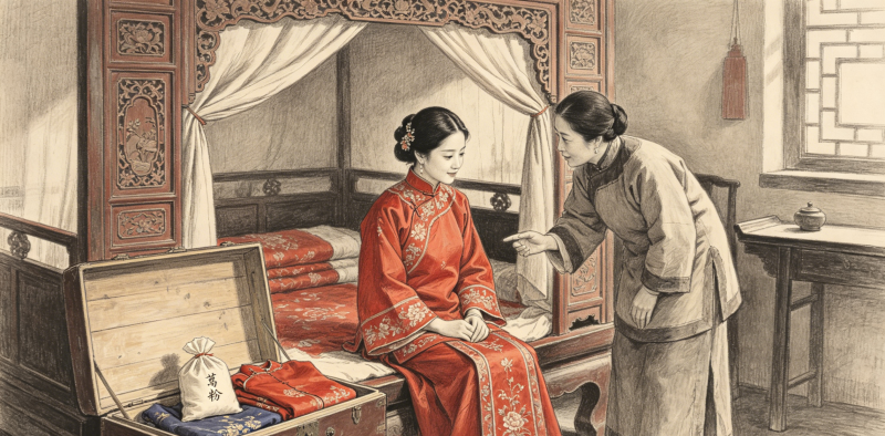 清朝婚礼新娘房素描.png
